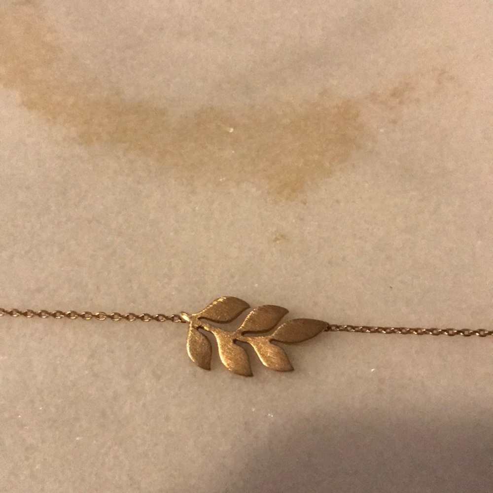 Rose gold leaf necklace